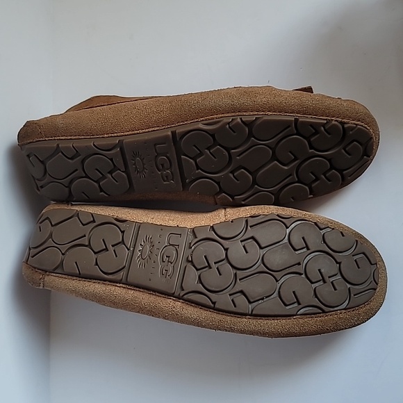 UGG Australia slippers faux sherpa womens 7 tan comfy flexible sole cozy - Picture 4 of 11